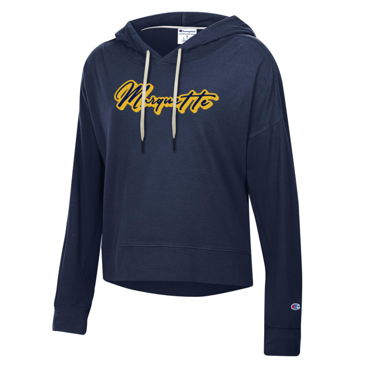 Champion Women's Soft Touch Script Hood - Navy