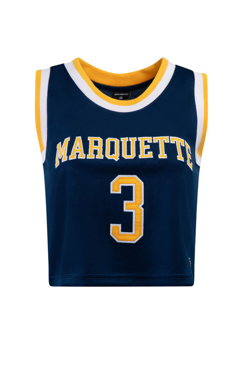 Hype & Vice Women's Cropped Basketball Jersey - Navy
