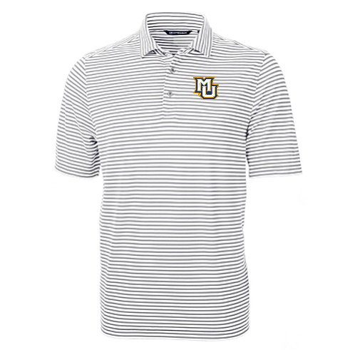 Virtue Eco Pique Stripe Recycled Mens Polo - Polished