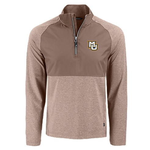 Adapt Eco Knit Hybrid Recycled Mens Quarter Zip - Mushroom Heather
