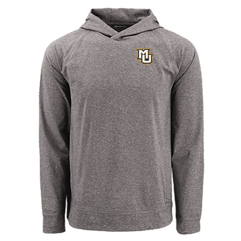 Adapt Eco Knit Recycled Mens Heathered Hooded Pullover - Black Heather