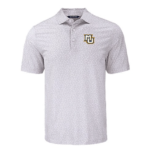 Pike Eco Flora Print Recycled Mens Polo - Polished White