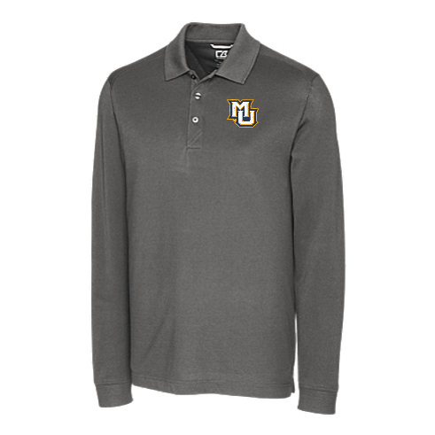 Advantage Eco Tri-Blend Pique Mens Long Sleeve Polo - Elemental Grey