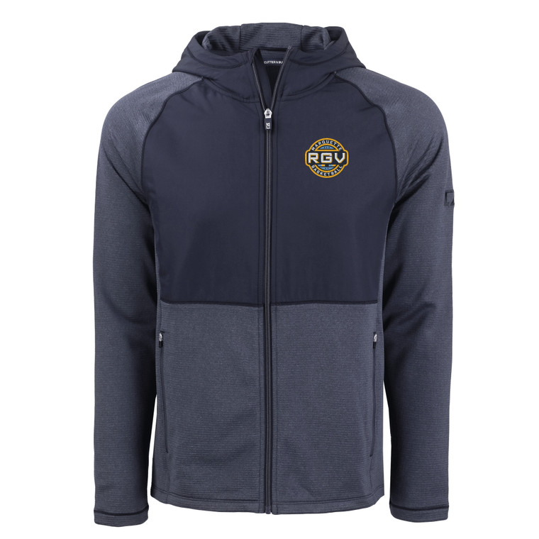 RGV Cutter & Buck Men's Peshastin Fleece Recycled Quarter-Zip - Navy Heather