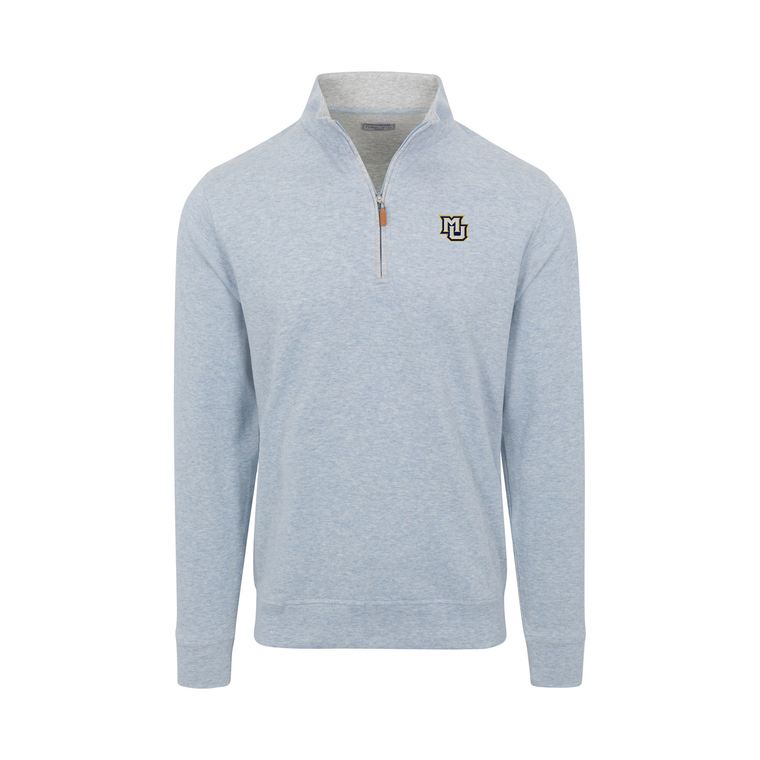 Collars & Co.Textured Heathered Cloud 1/4 Zip Blue