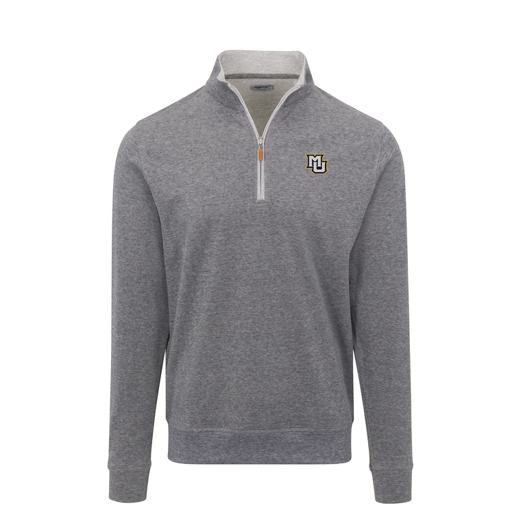 Collars & Co. Heather Textured Cloud 1/4 Zip Granite