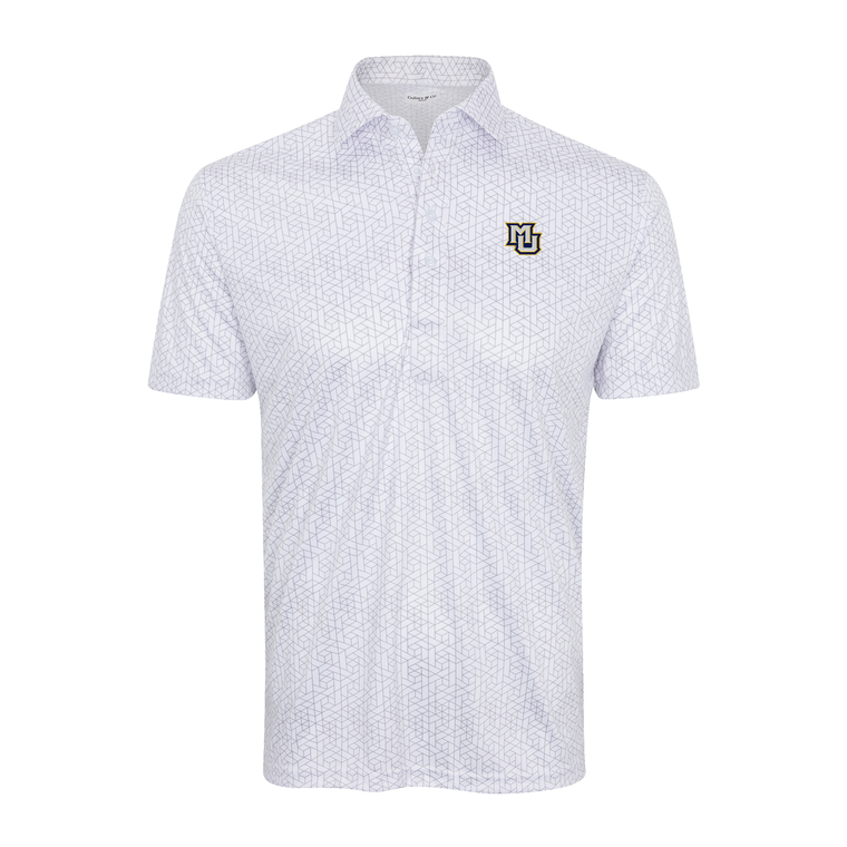 Collars & Co Geo Semi-Spread Collar Polo White