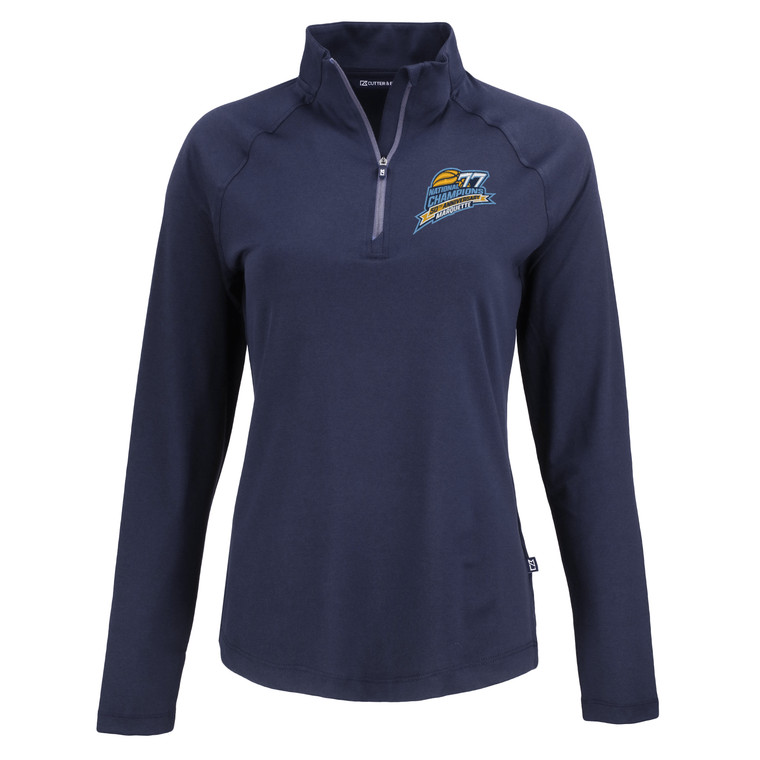 Coastline Epic Comfort Recycled Womens Quarter Zip 50th Anniversary - Navy