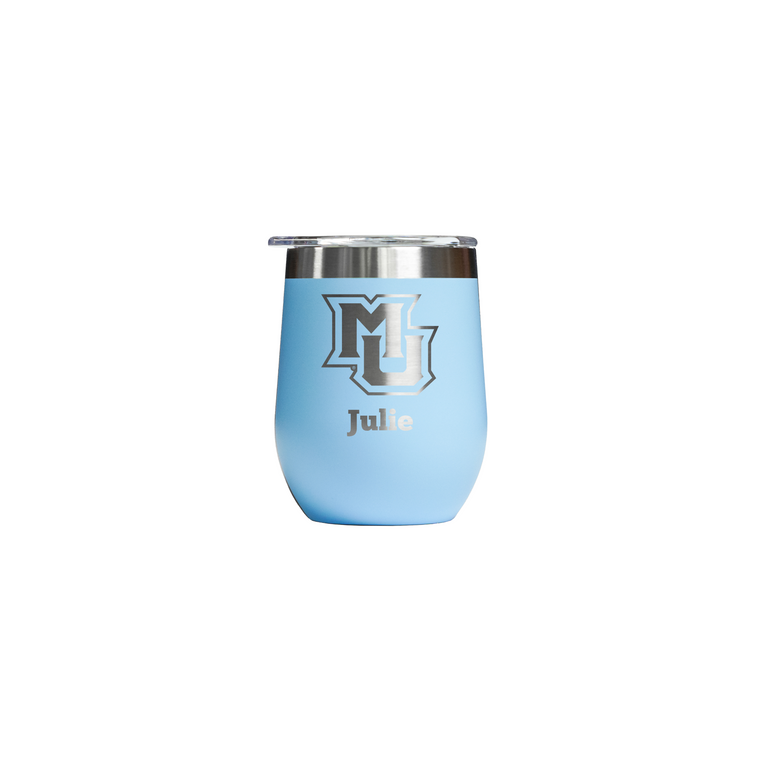 Marquette 12oz Stemless Custom Tumbler - Blue