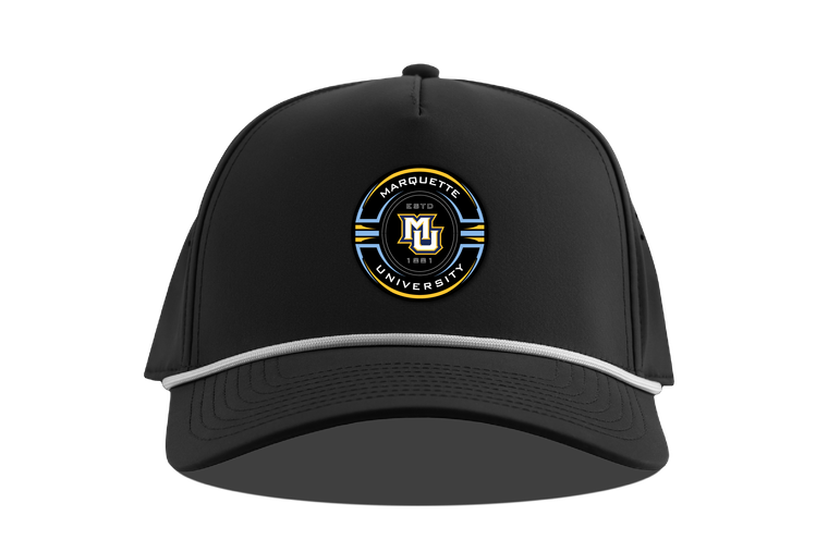 Branded Bill Estd MU Curved 5-Panel Rope Cap Black