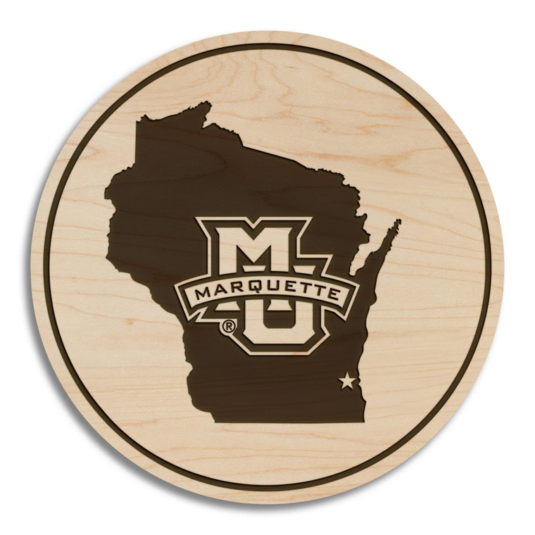 MU/WI Wood Coaster Maple