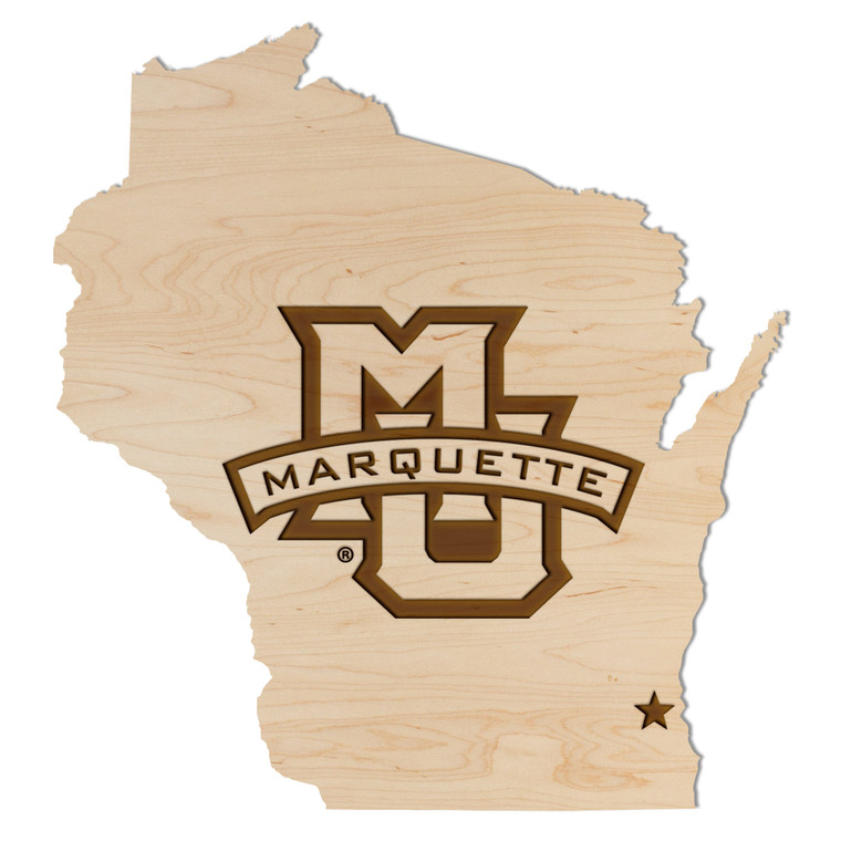 Large MU/WI Wood Wall Hanging Maple