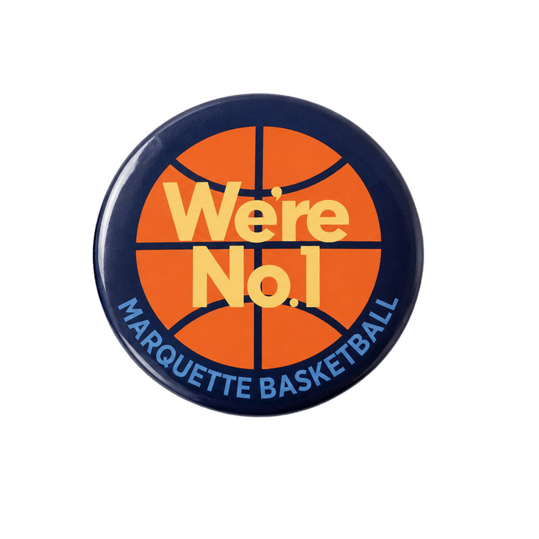 We're #1 Basketball Button