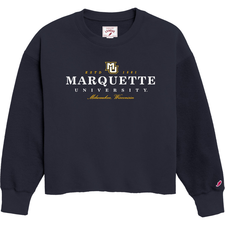 L2 Women's Reverse Fleece Midi Crew Navy