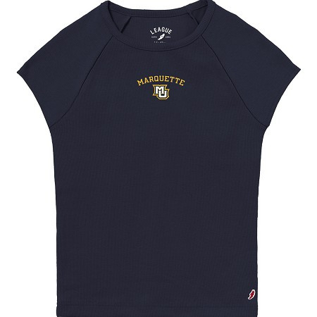 L2 Women's Retro Rib Baby Doll Tee Navy