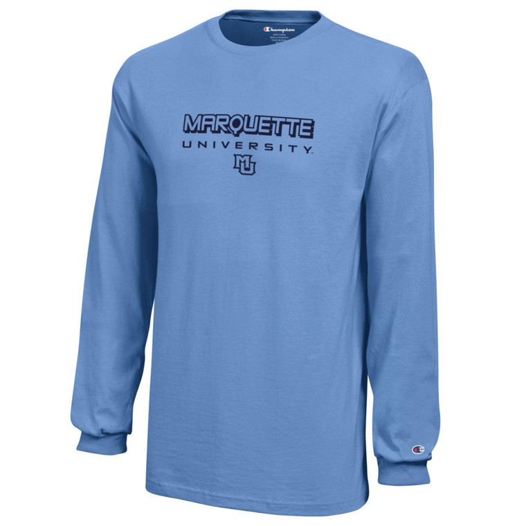 Champion Youth Outline Long Sleeve Tee Blue