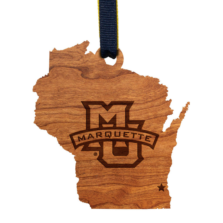 MU/WI Wood Ornament - Cherry