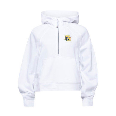 lululemon Wm Scuba OZ 1/2 Zip Hood White - MARQUETTE