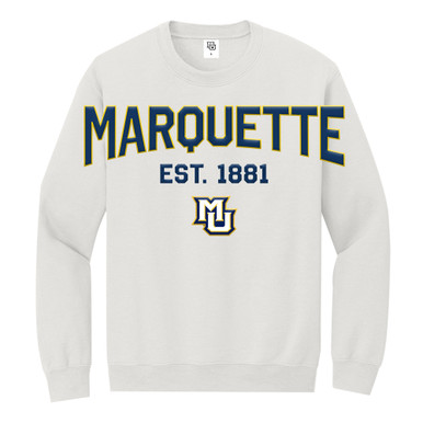 API Full Front Twill Crew Sweatshirt - White - MARQUETTE 