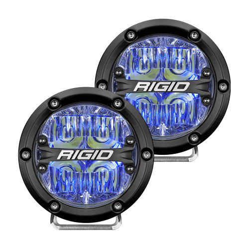 RIGID Industries 360-Series 4" LED Off-Road Fog Light Drive Beam w/Blue Backlight - Black Housing -36118