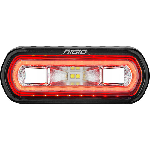 RIGID Industries SR-L Series Marine Spreader Light - Black Surface Mount - White Light w/Red Halo -  52102-