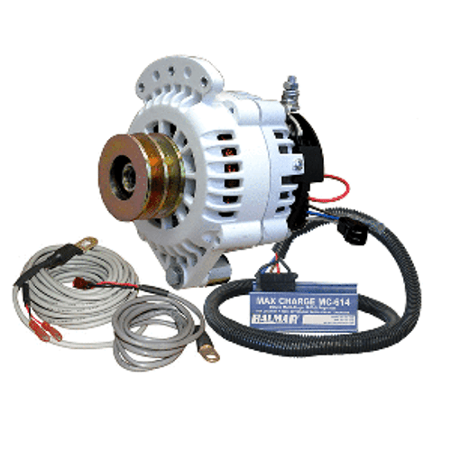 Balmar Alternator 120 AMP 12V 1-2" Single Foot Spindle Mount Dual Vee Pulley Regulator & Temp - 621-VUP-MC-120-DV