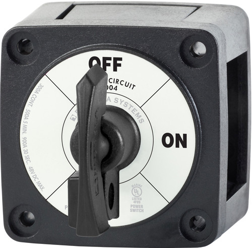 Blue Sea M-series Battery Switch On/Off Black With Locking Key - 6004200-BSS