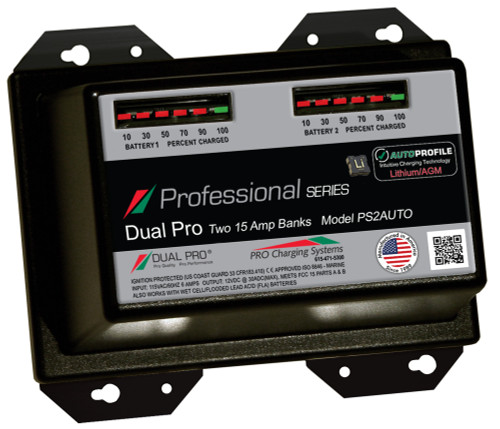 Dual Pro PS2AUTO Battery Charger, Auto Profile 2 Bank 30 Amps - PS2AUTO