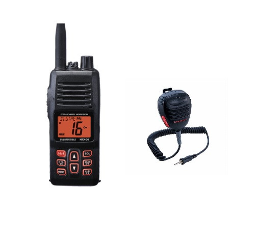 Standard HX400 5w Handheld VHF With CMP460 Speaker Microphone - HX400 BUNDLE