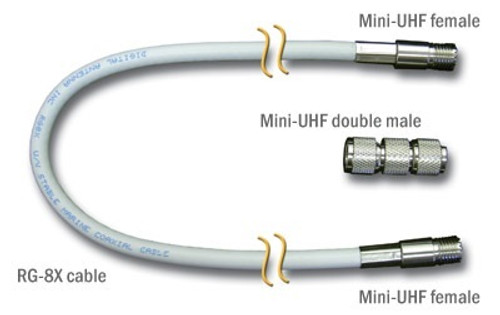 Digital 20' RG8X W/mini UHF Female & Mini UHF Double Male - C118-20