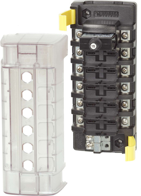 Blue Sea ST CLB Circuit Breaker Block - 6 Independent Circuits - 5050-BSS