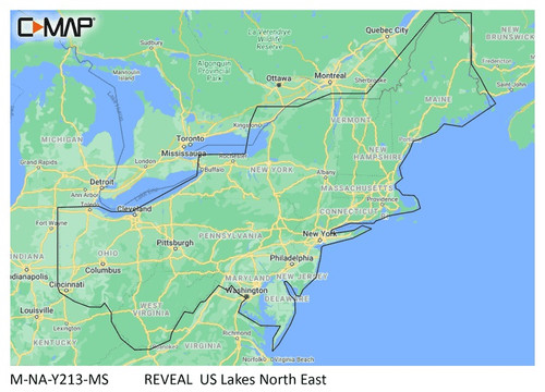 C-Map Reveal Inland U.S. Lakes North East - M-NA-Y213-MS