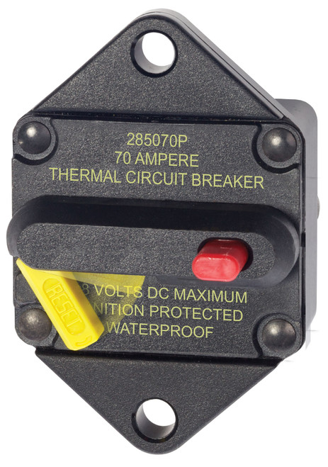 Blue Sea 285-Series 70 Amp Circuit Breaker Panel Mount - 7085-BSS