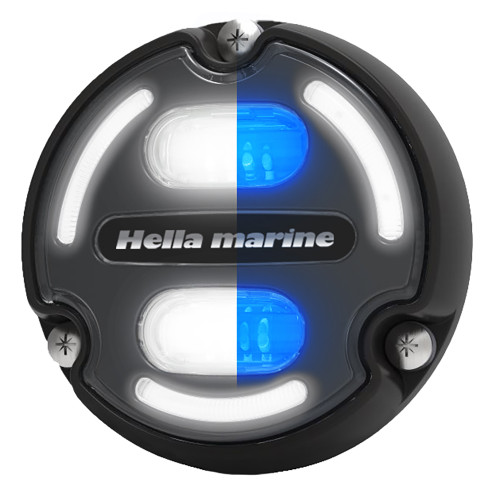 Hella Marine Apelo A2 Blue White Underwater Light - 3000 Lumens - Black Housing - Charcoal Lens w/Edge Light - 016147-001