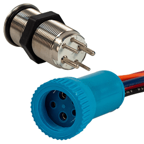 Bluewater 19mm In Rush Push Button Switch - Nav/Anc Contact - Blue/Green/Red LED - 9057-3114-1