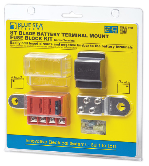 Blue Sea 5024 4-gang Battery Terminal Fuse Block St Ato/atc And Cover - 5024-BSS