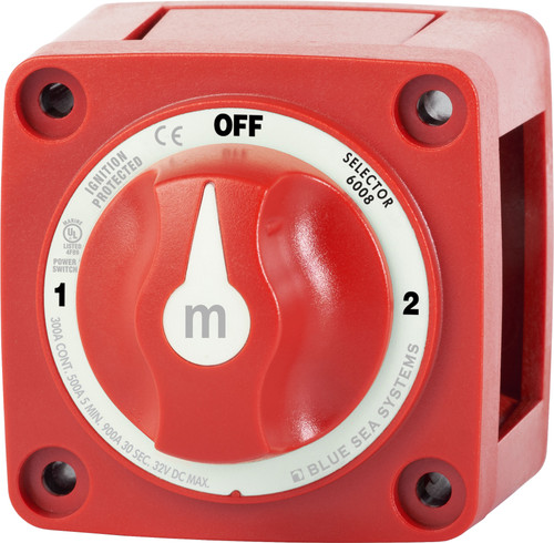 Blue Sea M-series Battery Switch On/off/on With Knob - 6008-BSS