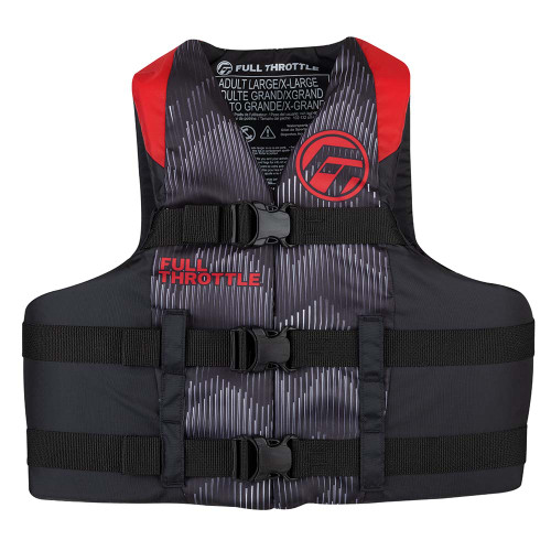 Full Throttle Adult Nylon Life Jacket - 2XL/4XL - Red/Black - 112200-100-080-22