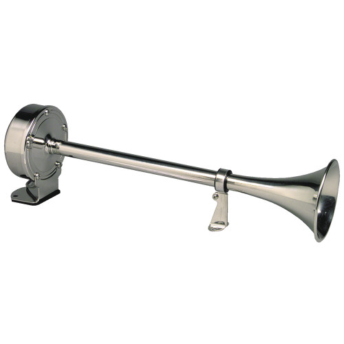 Schmitt Marine Deluxe All-Stainless Single Trumpet Horn - 12V - 10027