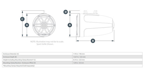 JL Audio M6 7.7in Enclosed Tower Speakers White Sport Grille with RGB LED - M6-770ETXv3-GW-S-GWGW-I / 010-03278-00