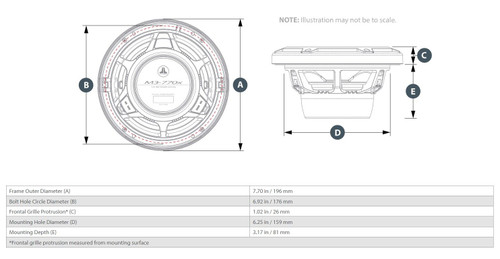 JL Audio M3 7.7in Coaxial Speakers White Sport Grille - M3-770X-S