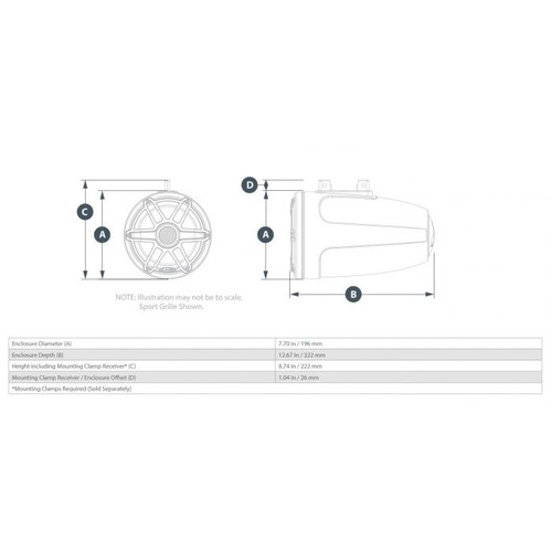 JL Audio M6 7.7in Enclosed Tower Speakers White Sport Grille with