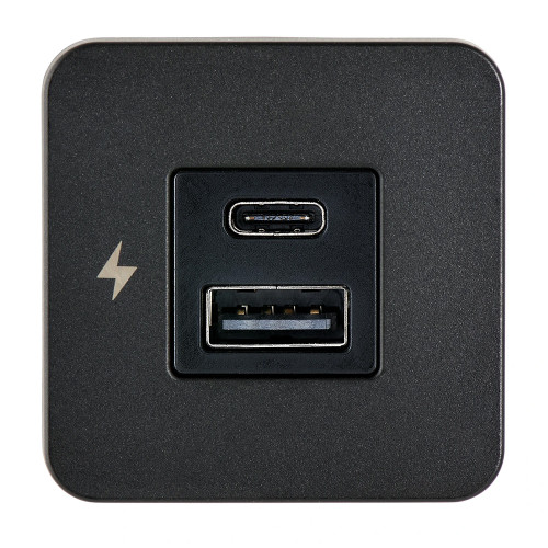 Scanstrut TILE USB-A/USB-C Interior Charging Socket - 12/24V - Black Bezel - SC-TILE-10