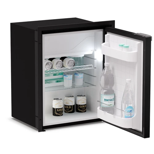 Vitrifrigo C60iBD3O-F 2.1 cu. ft. Refrigerator w/freezer compartment, Black, internal unit, Adjustable flange,  CHROMELOCK, RIGHT HINGE, DC ONLY, 12/24V, UL