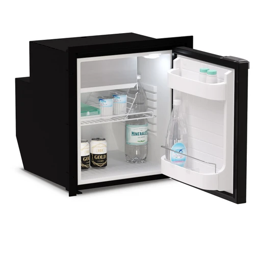 Vitrifrigo C62iBD3O-F-AIR  2.2 cu. ft. Refrigerator w/freezer compartment, Black, internal unit, Adjustable flange,  CHROMELOCK, RIGHT HINGE, DC ONLY 12/24V, UL