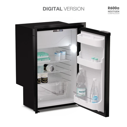 Vitrifrigo C85IBD3-EO-F 3.2 cu. ft. Refrigerator w/freezer compartment, Black, internal unit, Adjustable  flange, CHROMELOCK-DG, RIGHT HINGE, DC ONLY, 12/24V, UL