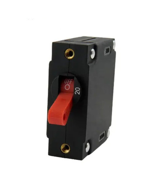 EGIS A Series Red Toggle Panel Mount Circuit Breaker Single Pole AC/DC 20 Amp - 3221-20