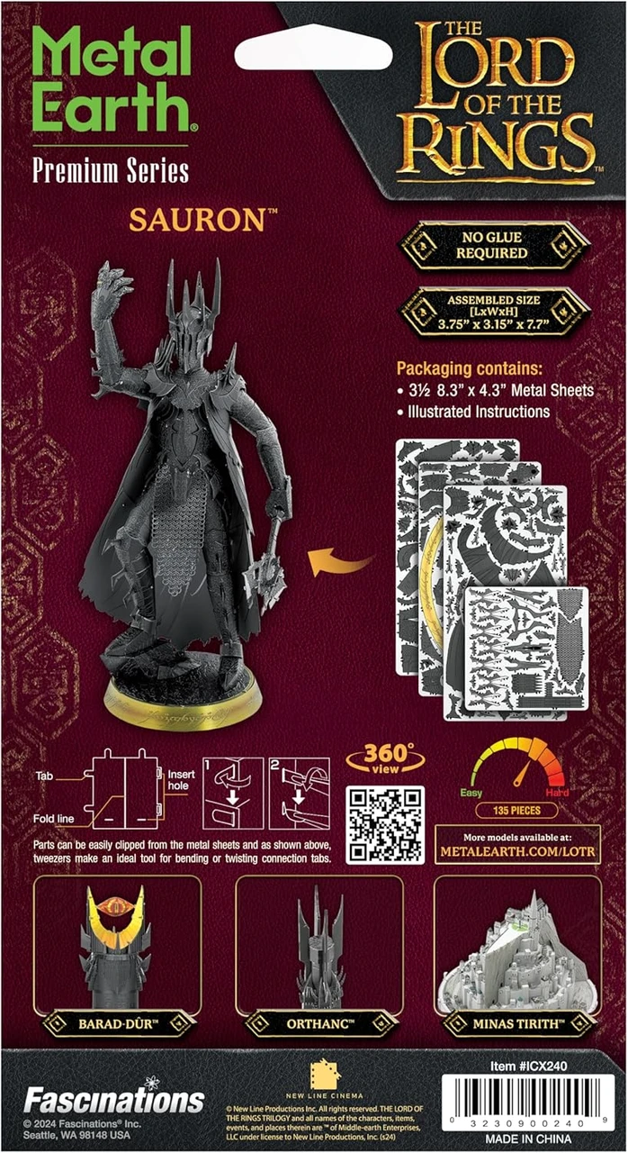 Metal Earth Premium Lord of the Rings Sauron 3D Laser Cut Model 02409 ...