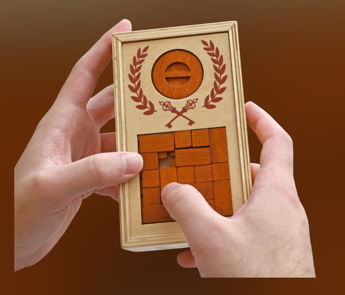 True Genius Roman Lock Box wooden puzzle Project Genius 15621