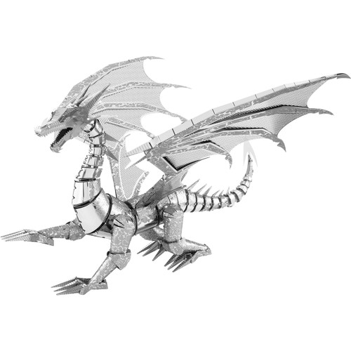 Metal Earth ICONX Silver Dragon 3D Metal  Model + Tweezer 13238 
